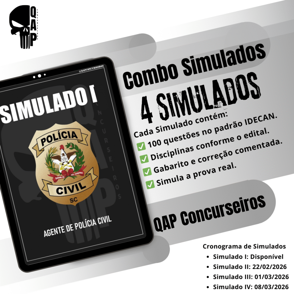 Combo PCSC: 4 Simulados (Pós-Edital)
